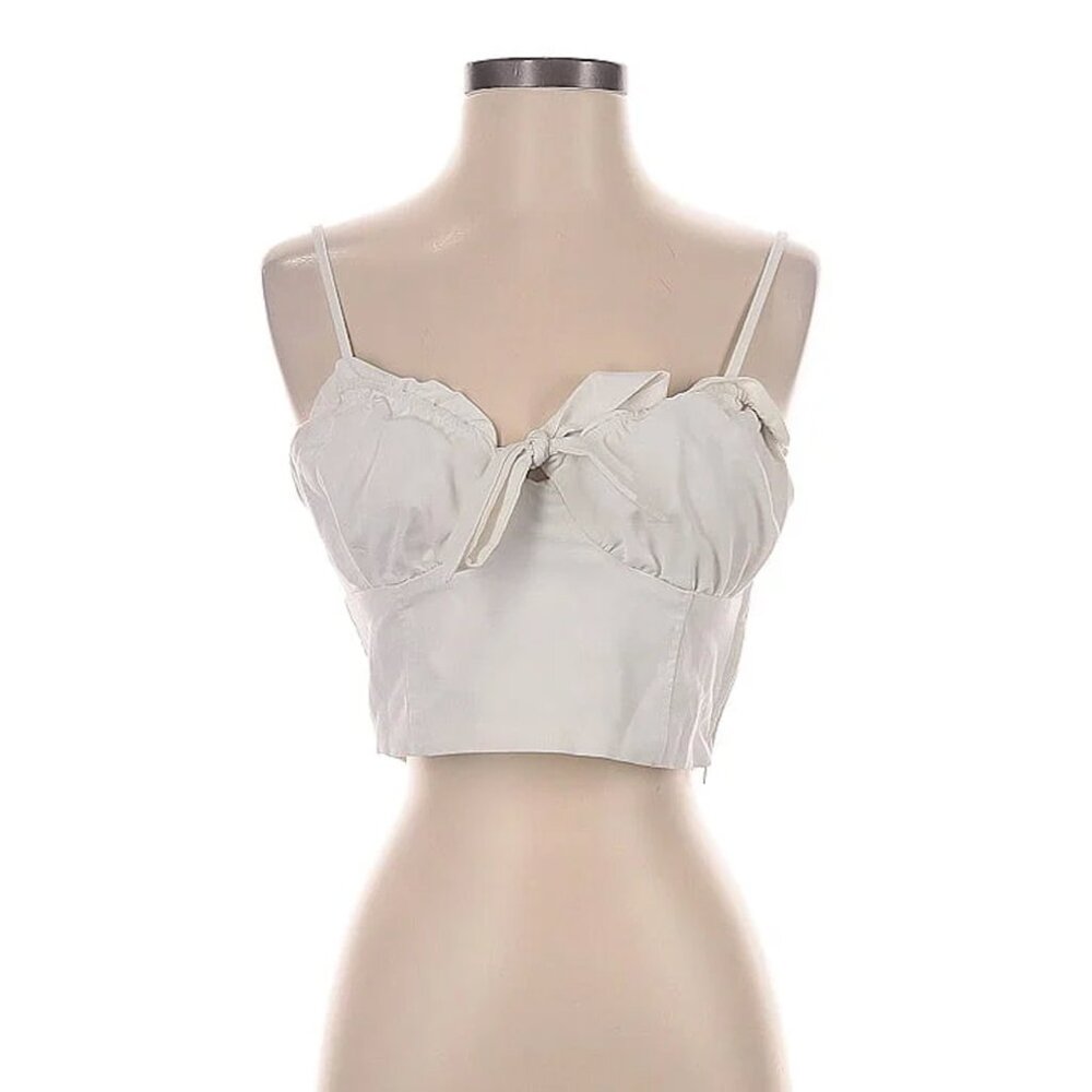 Lottie Moss White Ruffled Crop Top - Size S - For a good cause!